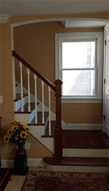 One of our Oak Park painting jobs, a landing in a bright harvest gold.